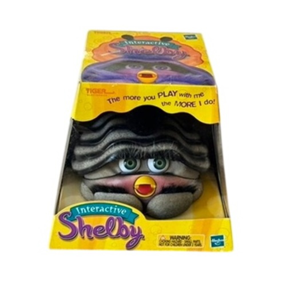 VTG Shelby Furby 2001 Interactive Clam Toy Midnight Black Tiger Hasbro NIB
